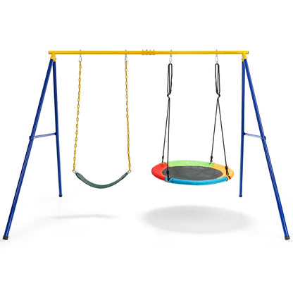 Kids Outdoor Swing Set with 2 Swings