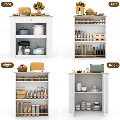 Kitchen Island with Storage-White