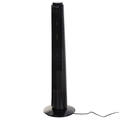 HOMCOM 36" Tower Fan Oscillating 3 Speeds w/ Remote Control Timer Moving Head Quiet Operation Home Office Bedroom Black - 92H cm