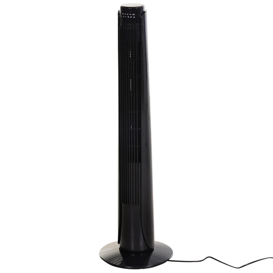 HOMCOM 36" Tower Fan Oscillating 3 Speeds w/ Remote Control Timer Moving Head Quiet Operation Home Office Bedroom Black - 92H cm