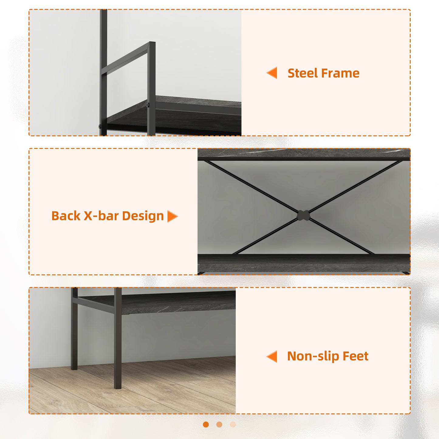 HOMCOM Kitchen Bakers Rack, Microwave Stand, Coffee Bar with 5 Shelves and 5 Hooks for Dining Room, Shoe Racks for Entryway