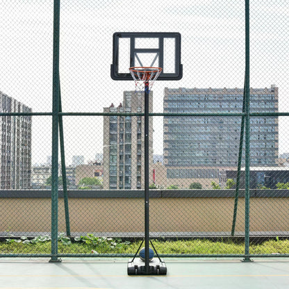 HOMCOM Portable Freestanding Basketball Hoop Stand Transparent Backboard 231-305cm Adjustable Basketball Hoop with Two Moving Wheels For Adult
