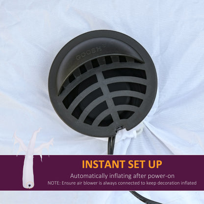 HOMCOM Next Day Delivery Scary Ghost Inflatable Halloween Scary Ghost Outdoor Decoration with LED Lights 1.2M