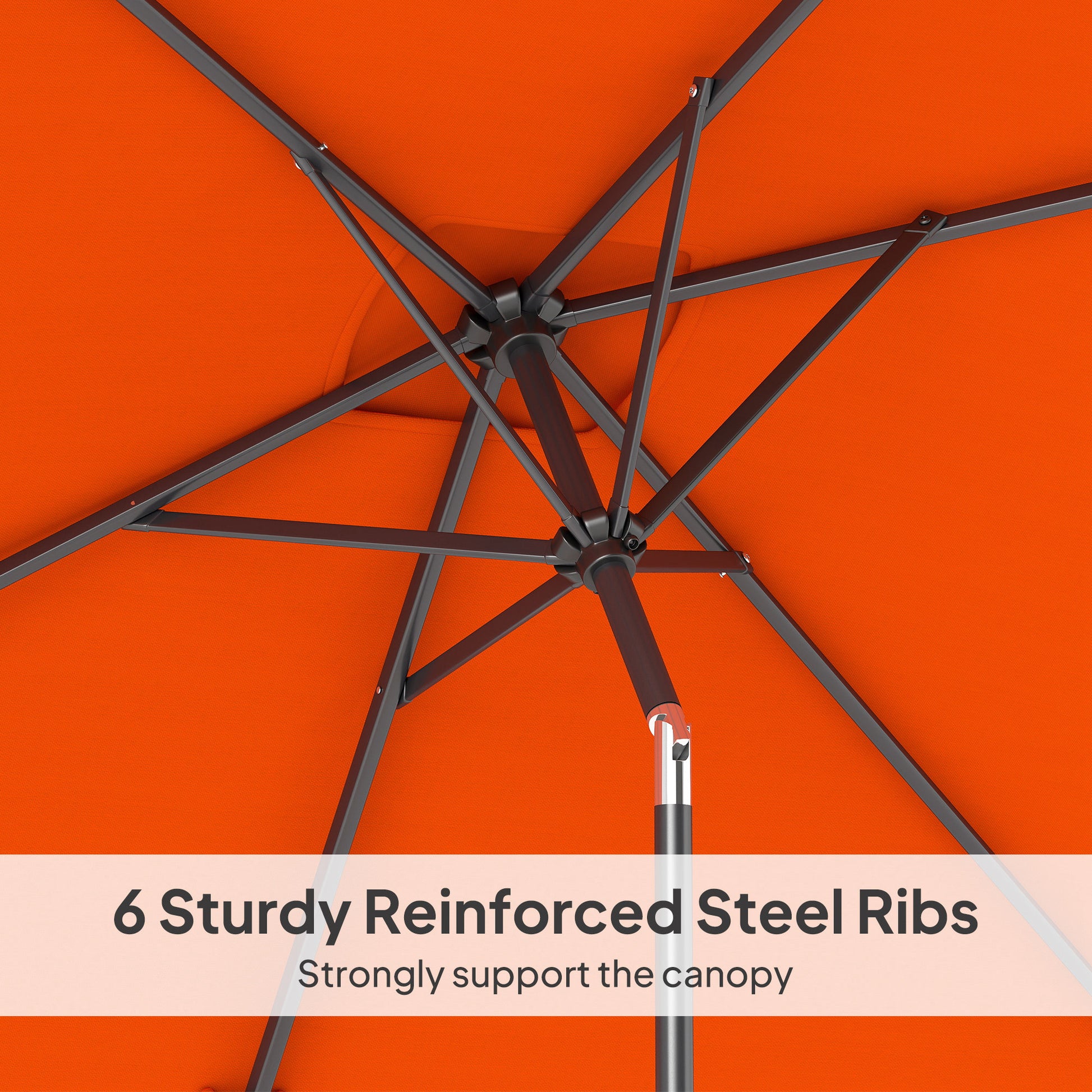 Outsunny 3x2m Patio Parasol Garden Umbrellas Canopy with Aluminium Tilt Crank Rectangular Sun Shade Steel, Orange