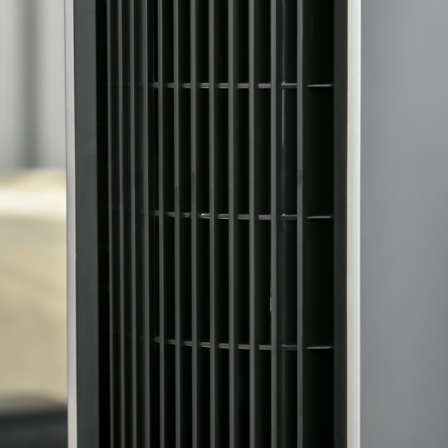 HOMCOM Oscillating Tower Fan for Bedroom with Anion, 3 Speed, 12h Timer, LED Sensor Panel, Remote Controller, 39", Silver