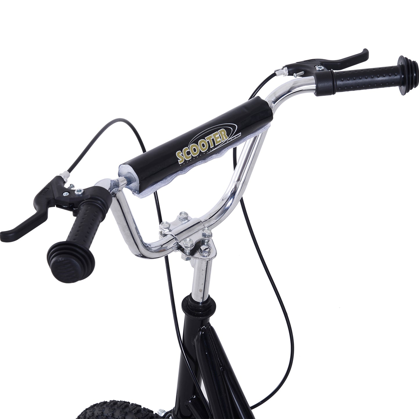 HOMCOM Adult Teen Push Scooter Kids Children Stunt Scooter Bike Bicycle Ride On Alloy Wheel Pneumatic 12" Tyres-Black