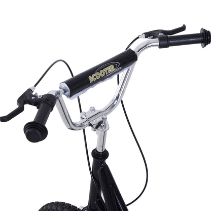 HOMCOM Adult Teen Push Scooter Kids Children Stunt Scooter Bike Bicycle Ride On Alloy Wheel Pneumatic 12" Tyres-Black