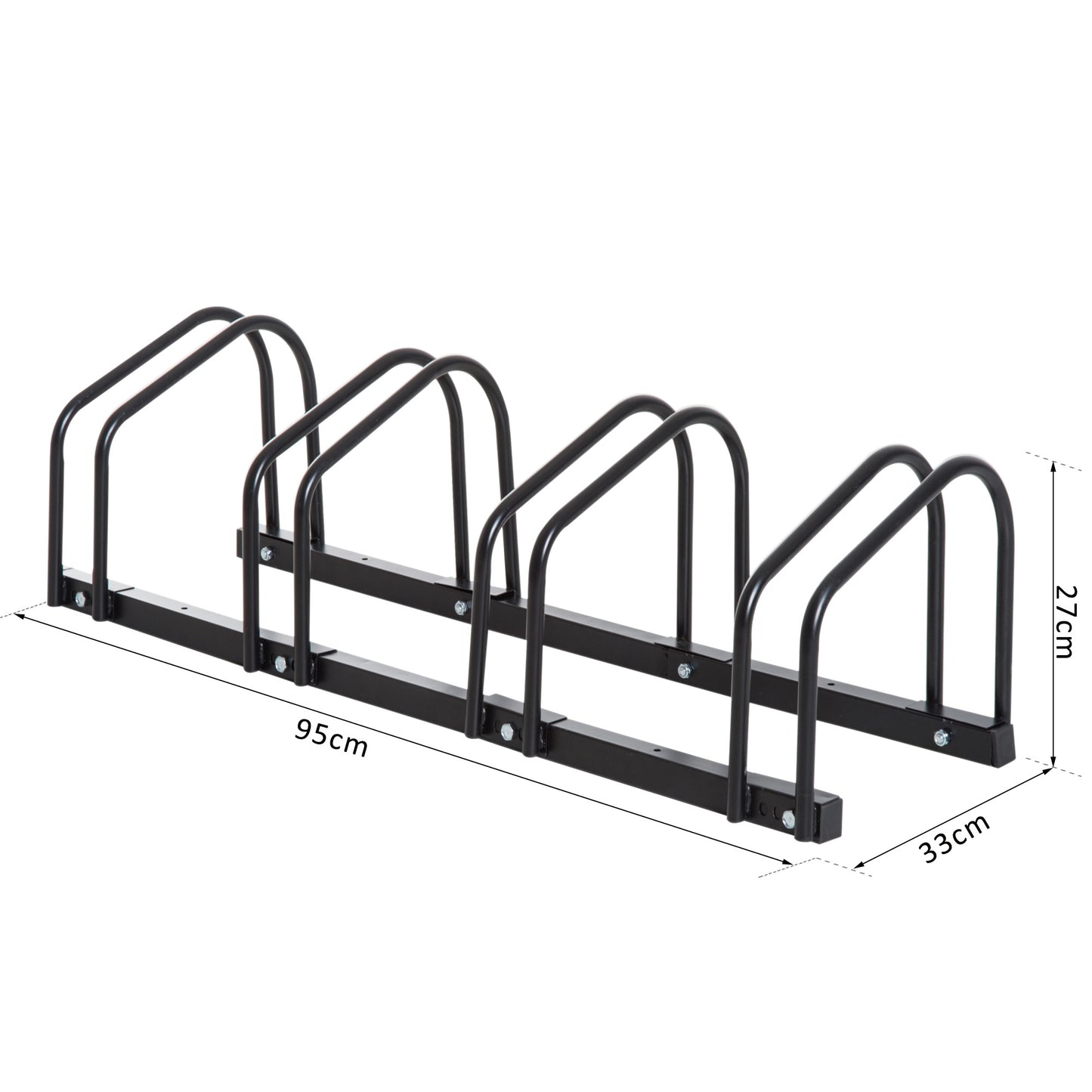 HOMCOM Bike Parking Rack, 95Lx33Wx27H cm, Steel-Black