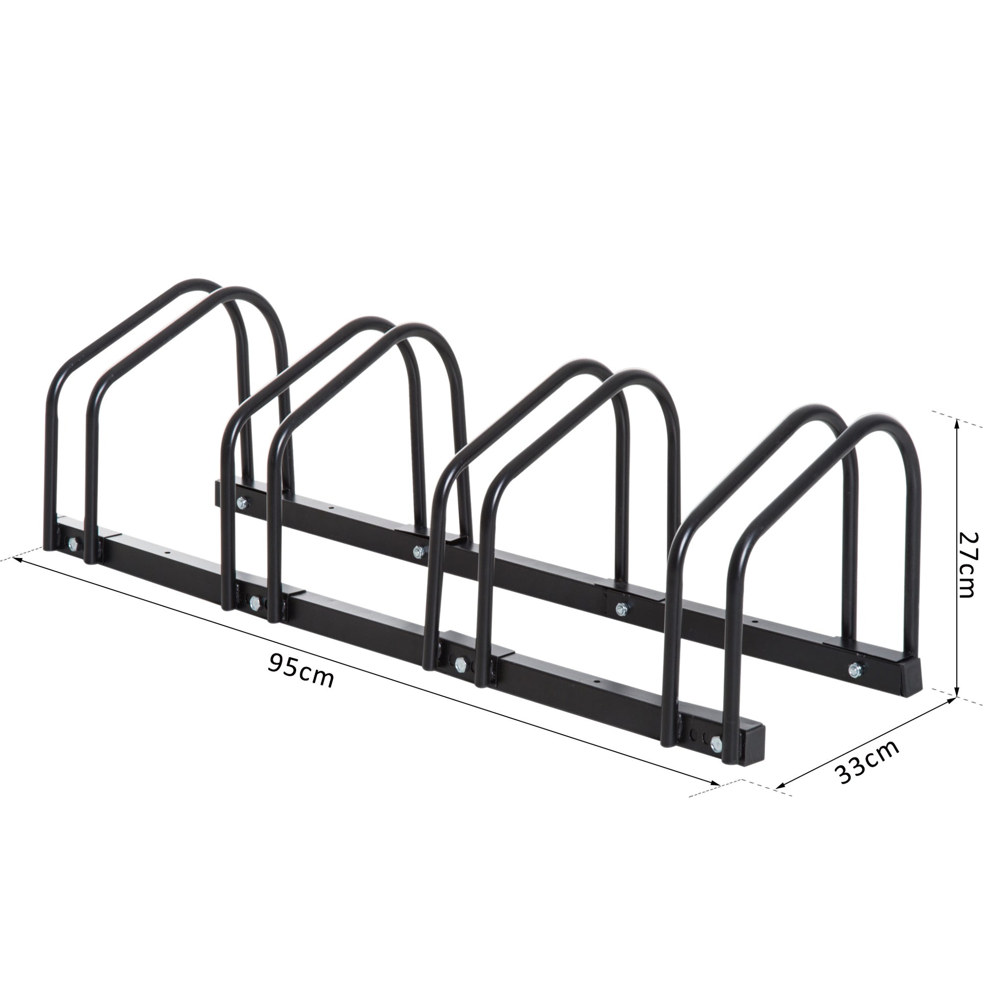 HOMCOM Bike Parking Rack, 95Lx33Wx27H cm, Steel-Black