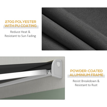 Outsunny 2.5 x 3m Electric Cassette Awning, with Remote - Grey