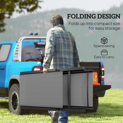 Outsunny Folding Sun Lounger, 5-Position Adjustable Garden Chaise Lounge Sunbed, Steel Frame Reclining Chair for Beach, Porch, Patio, Camping, Light Grey