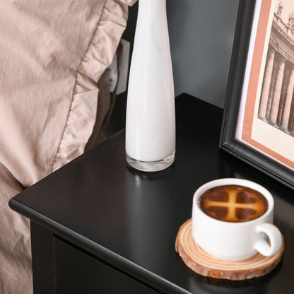 HOMCOM Traditional Accent End Table With 1 Drawer,X Bar Bottom Storage Shelf, for Living Room Bedroom Room 40L x 30W x 55H cm - Black