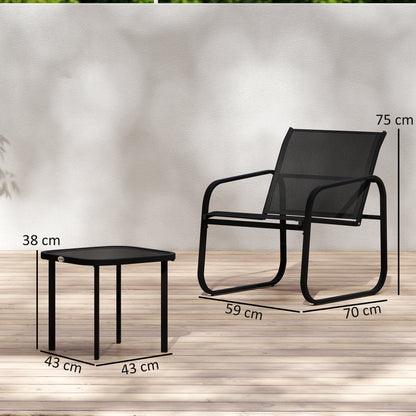 Outsunny Three-Piece Garden Seating Set - Black