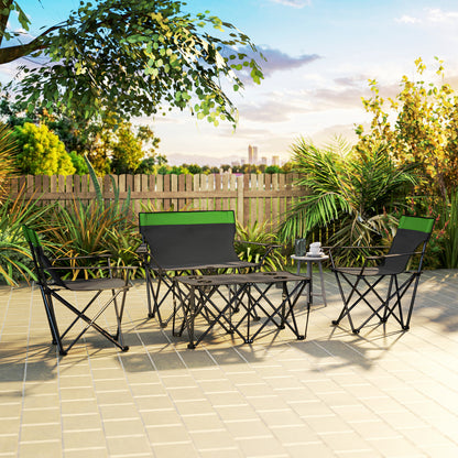 Outsunny Four-Piece Portable Picnic Table Set - Green