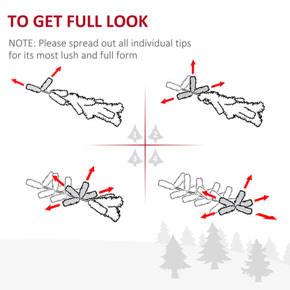 HOMCOM 1.5m Tall Artificial Christmas Tree Fiber Optic Colorful LED Pre-Lit Holiday Home Christmas Decoration with Flash Mode, Green