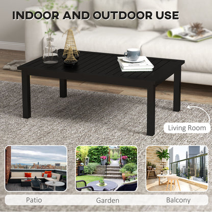 Outsunny 100cm x 60cm Aluminium Outdoor Coffee Table - Black