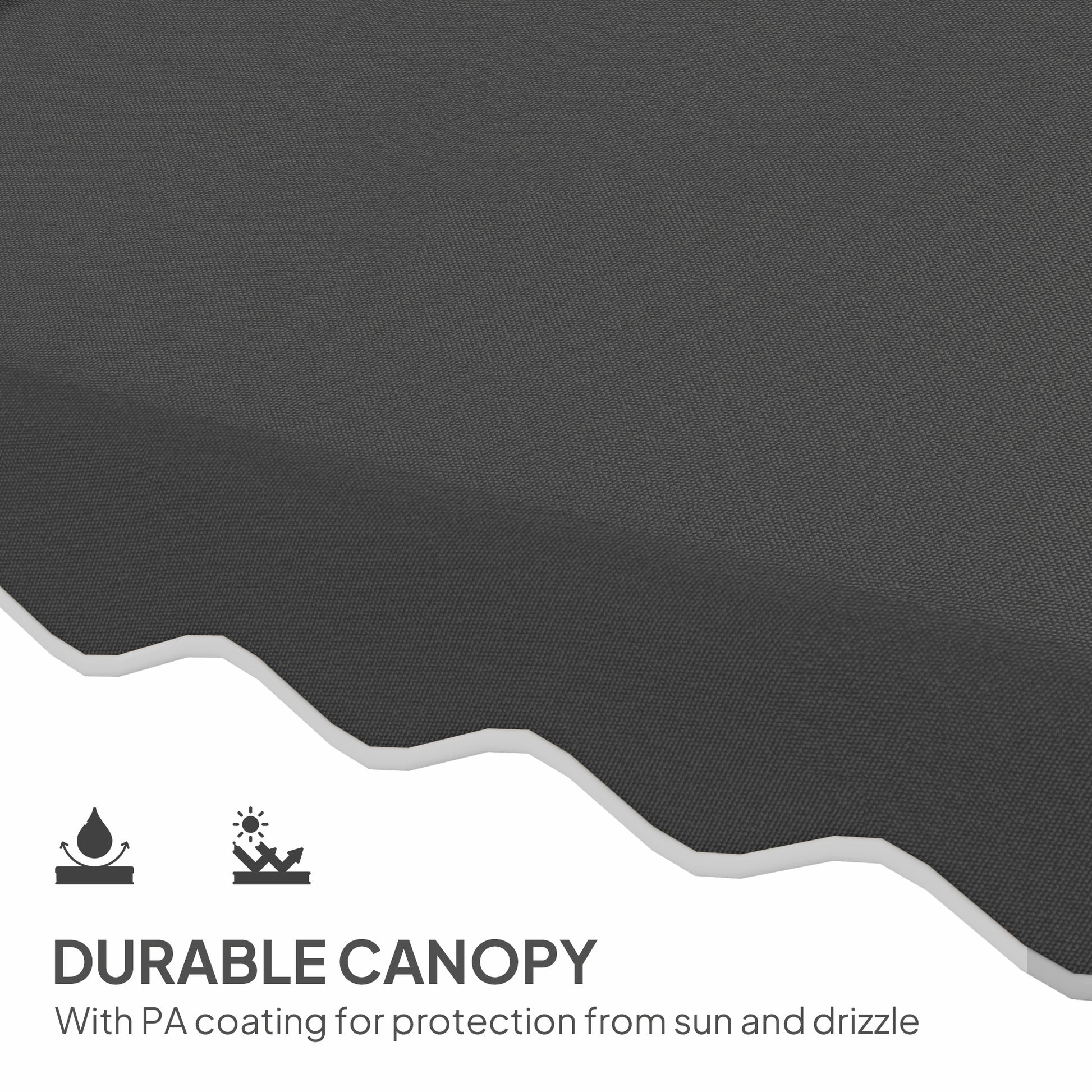 Outsunny 2.5m Cantilever Parasol with Easy Lever, Square Double Top Garden Parasol Umbrella with Ruffles and Cross Base, Overhanging Outdoor Sun Shades, Black