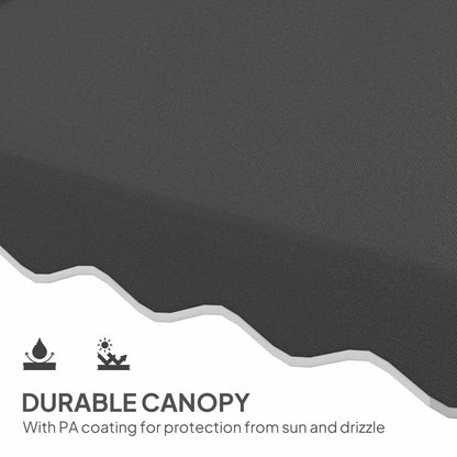 Outsunny 2.5m Cantilever Parasol with Easy Lever, Square Double Top Garden Parasol Umbrella with Ruffles and Cross Base, Overhanging Outdoor Sun Shades, Black