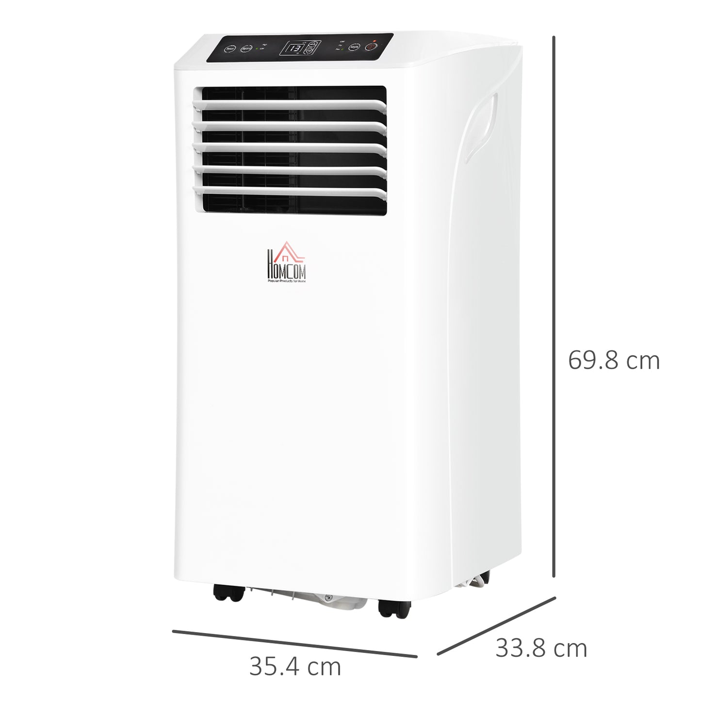 HOMCOM Mobile Air Conditioner with Remote Control, Timer, Cooling Dehumidifying Ventilating, LED Display White - 1080W