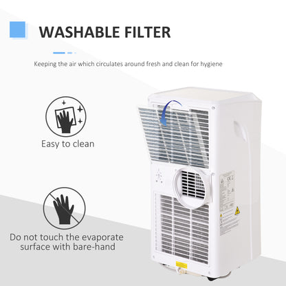 HOMCOM Mobile Air Conditioner with Remote Control, Timer, Cooling Dehumidifying Ventilating, LED Display White - 1080W