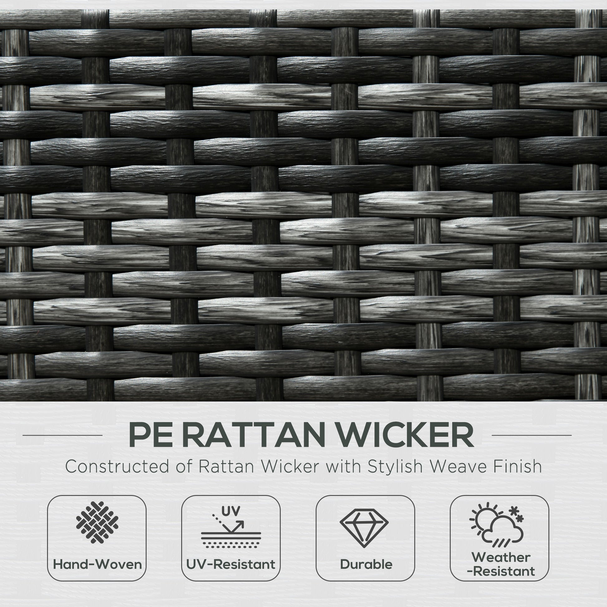 Outsunny Eight-Piece Rattan Sofa Set - Orange/Grey