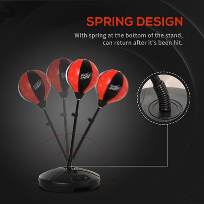 HOMCOM Boxing Punch Ball Set ?38x78-120cm Fighting Game 360 Degree Rebound Spring PP PVC Adjustable Teenager