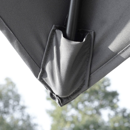 Outsunny 3 x 3(m) Cantilever Parasol with Aluminium Frame, Crank and Tilt, 360-Degree Rotation, Double Top Garden Umbrella with Base and Cover, Light Grey