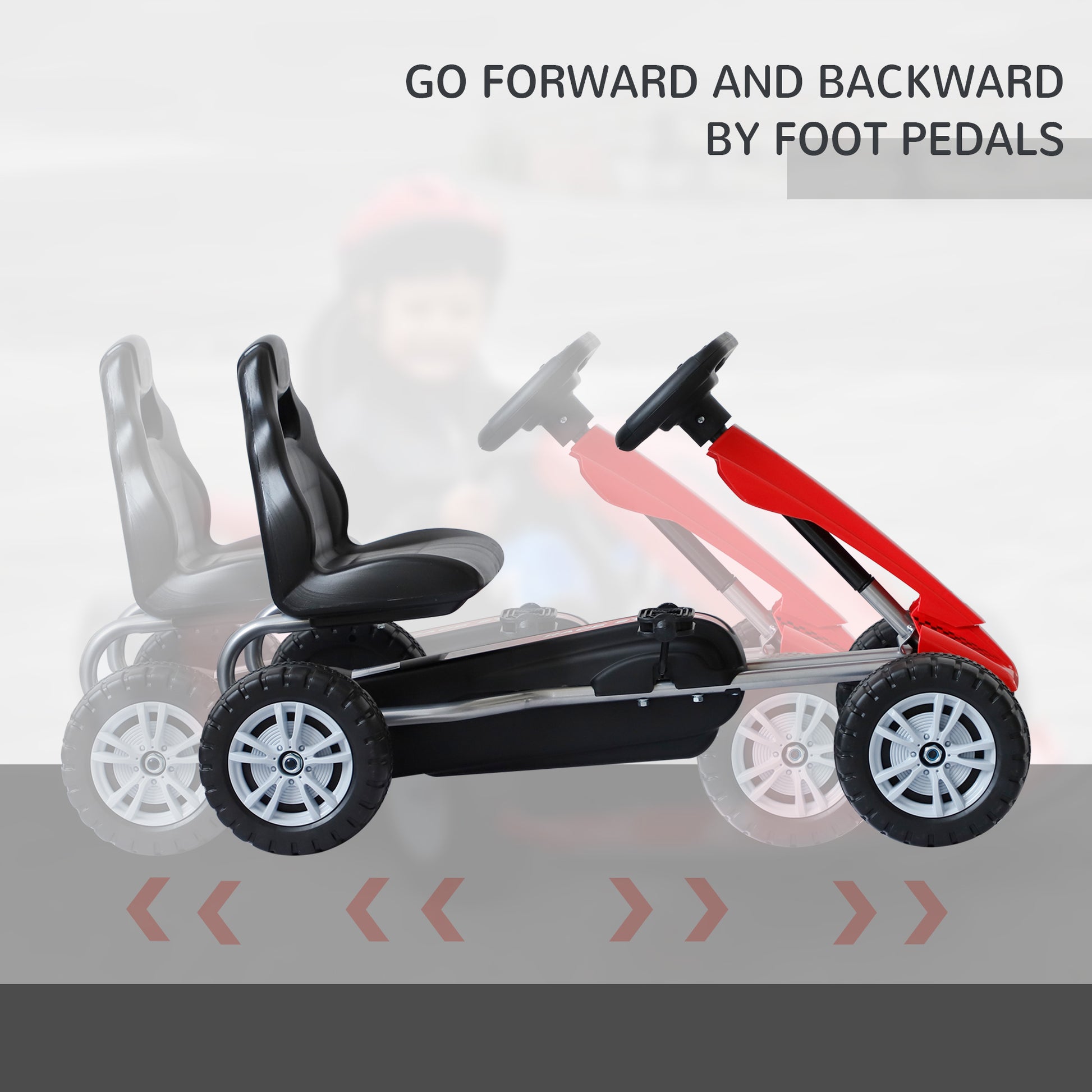 HOMCOM Kids Children Pedal Go Kart Ride On Car Toys Scooter Black & Red