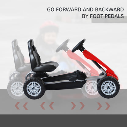 HOMCOM Kids Children Pedal Go Kart Ride On Car Toys Scooter Black & Red