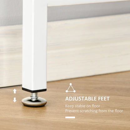 HOMCOM Home Compact Small Computer Desk Writing Study Table Office PC Workstation Gaming Studying with Storage Shelf, White