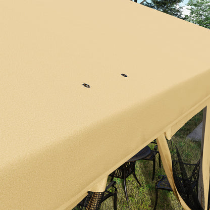 Outsunny 3 x 6m Pop Up Gazebo, Outdoor Canopy Shelter, Marquee Party Wedding Tent with 6 Mesh Walls and Carry Bag, Beige