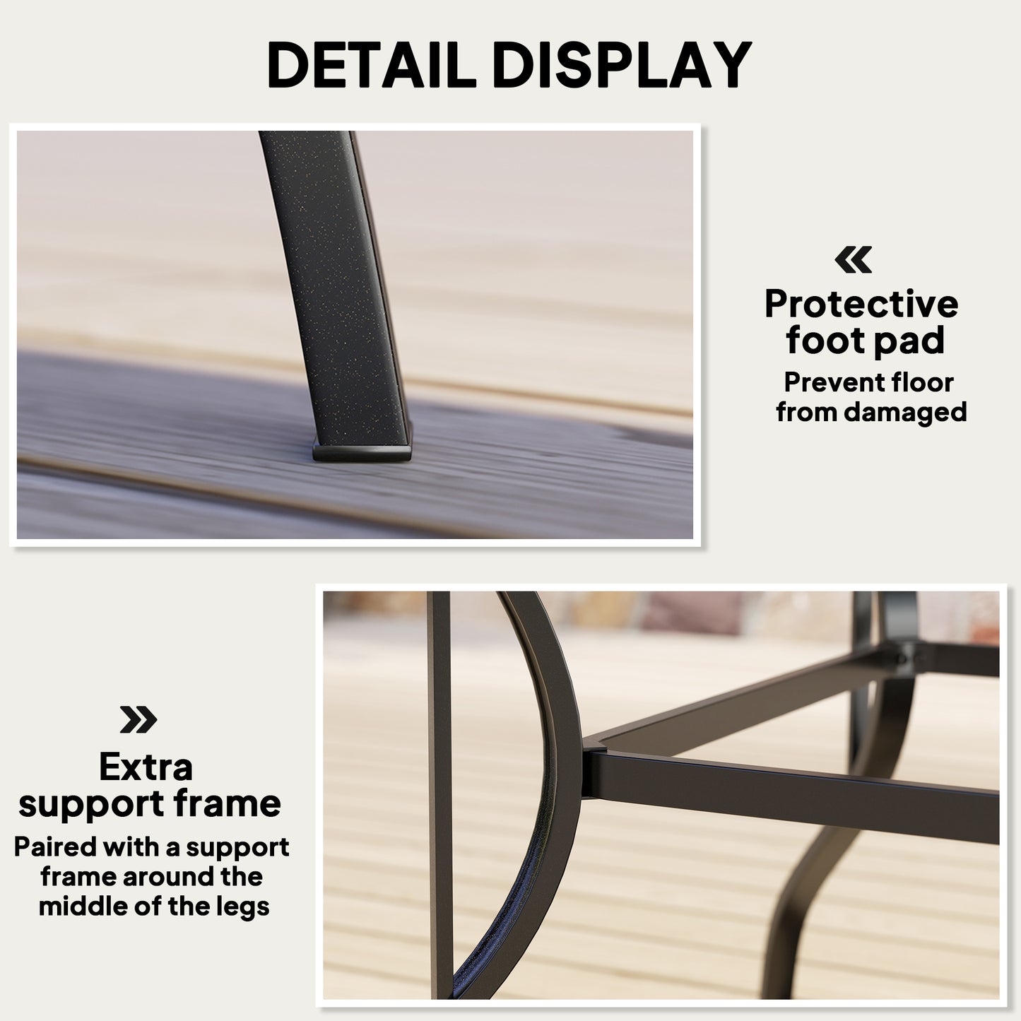 Outsunny Outdoor Garden Table Dining Table for 4 with Parasol Hole, Stone-Grain Effect PC Board Top for Patio, Garden, Brown