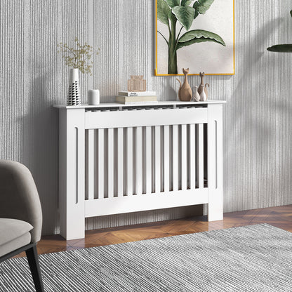 HOMCOM Minimalist Contemporary Radiator Covers MDF Radiator Cover 112x81x19cm White