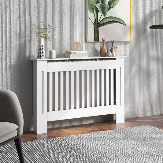 HOMCOM Minimalist Contemporary Radiator Covers MDF Radiator Cover 112x81x19cm White