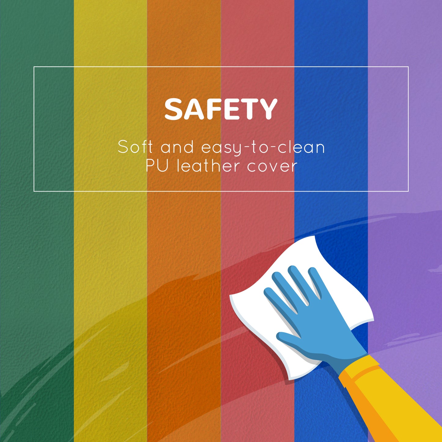 HOMCOM 7 Piece Kids Soft Play Set Interlocking Toddler Foam Play Mat Comfortable Cushiony Floor Puzzle Indoor Outdoor Active Play Structure