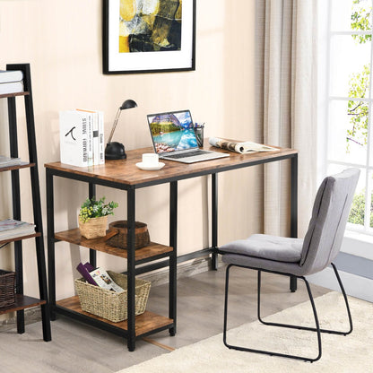 Industrial Styled Computer Desk / Writing Table with Storage Shelves