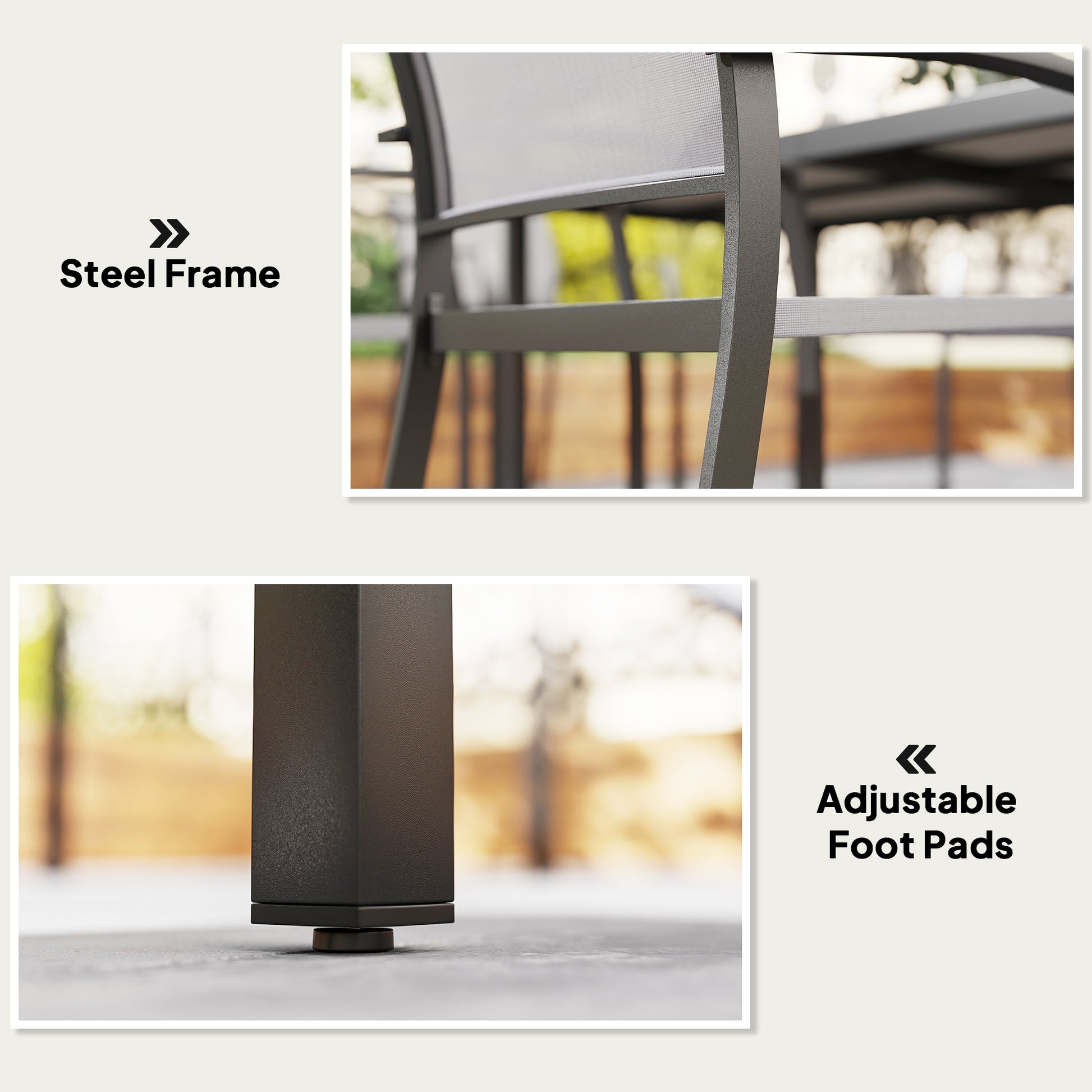 Outsunny Five-Piece Outdoor Garden Dining Set - Grey