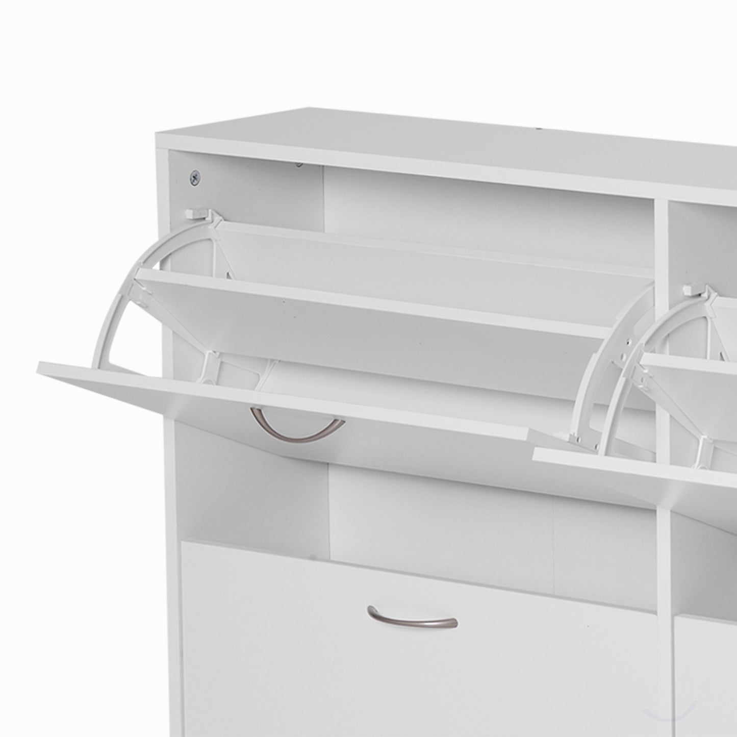HOMCOM Shoe Cabinet, 120Lx24Wx81H cm, Particle Board-White