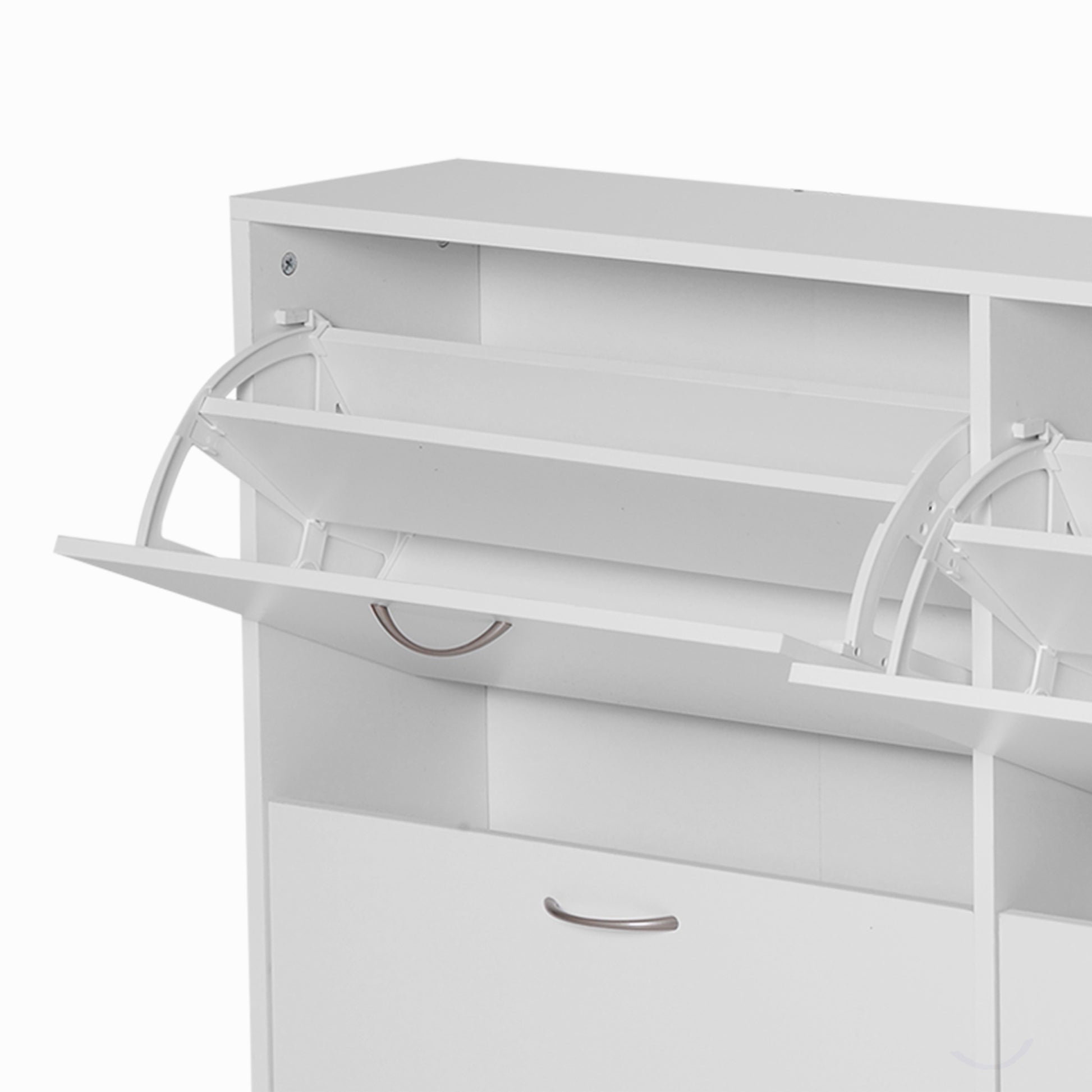 HOMCOM Shoe Cabinet, 120Lx24Wx81H cm, Particle Board-White