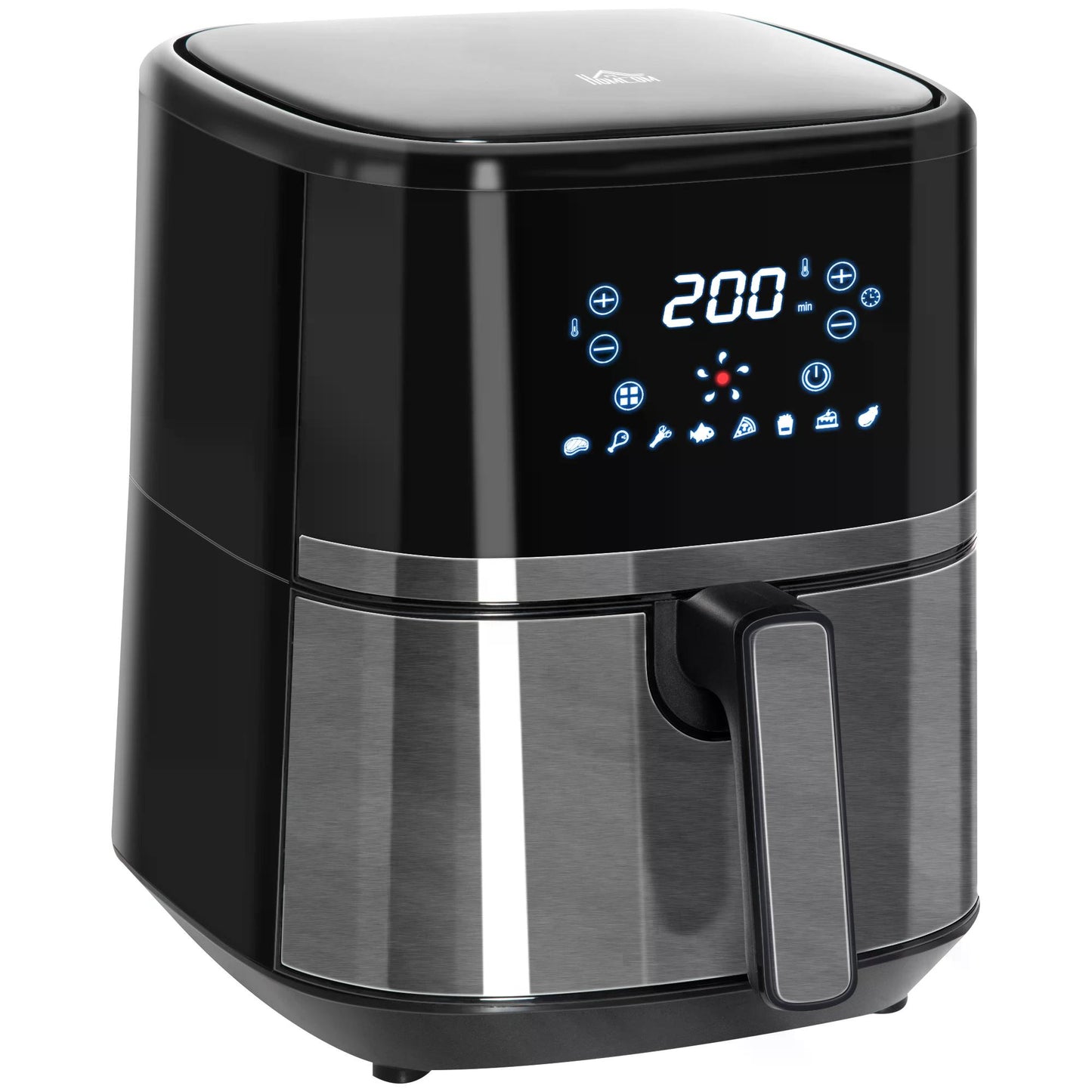 HOMCOM 4.5L Digital Air Fryer, 1500W W/ Digital Display, Adjustable Temperature, Timer and Nonstick Basket, Black