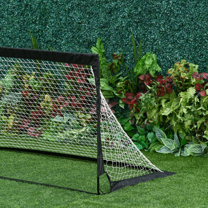 HOMCOM Steel Frame Weather Resistant Football Goal Sports Black