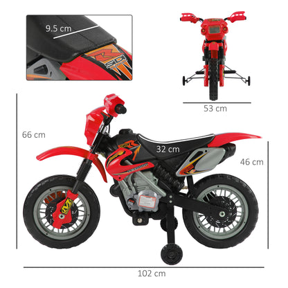 HOMCOM 6V Kids Child Electric Motorbike Ride on Motorcycle Scooter Children Toy Gift (Red)