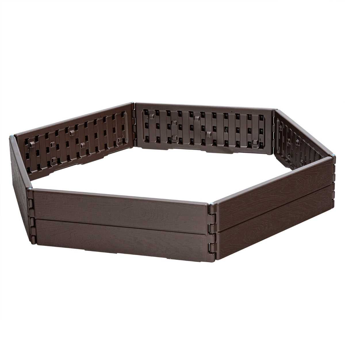 Raised Garden Bed Kit with Metal Stakes and Open Bottom