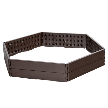 Raised Garden Bed Kit with Metal Stakes and Open Bottom