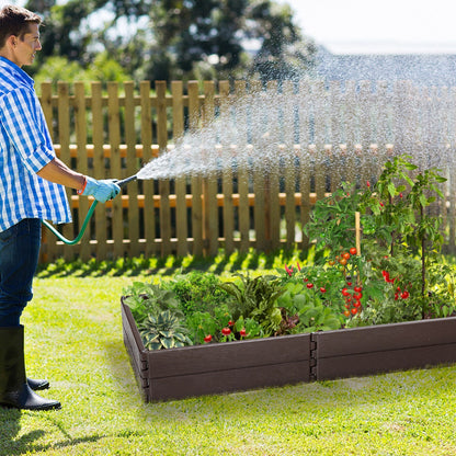Raised Garden Bed Kit with Metal Stakes and Open Bottom