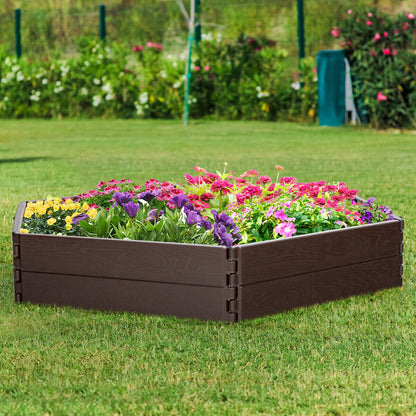 Raised Garden Bed Kit with Metal Stakes and Open Bottom