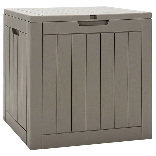 Outdoor Storage Shed with Handles and Lockable Lid-Coffee