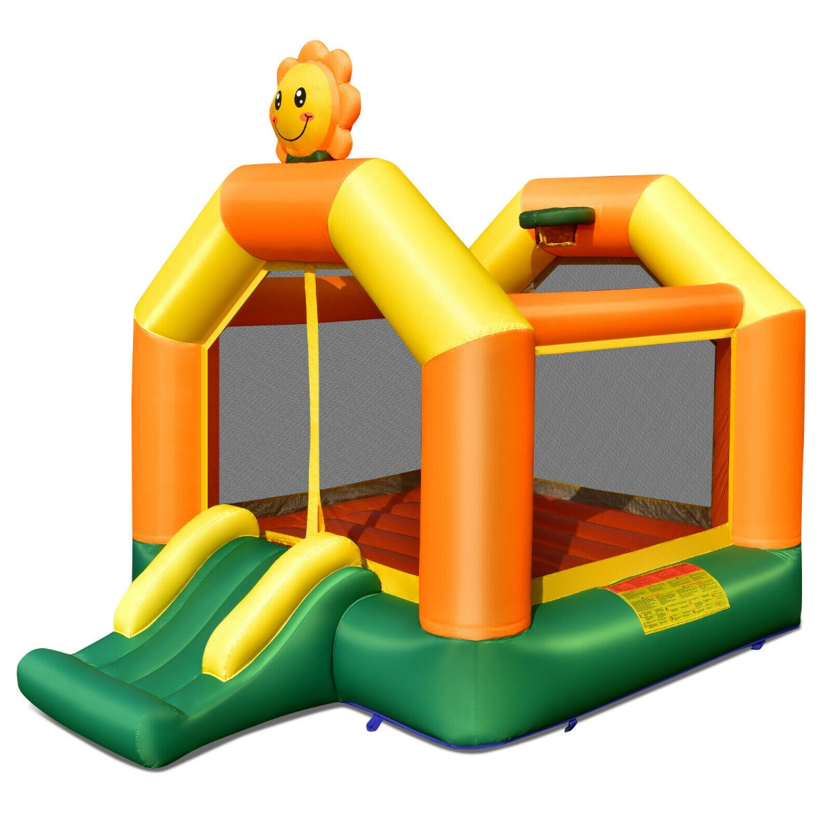 Inflatable Bounce House with Slide and Basketball Rim