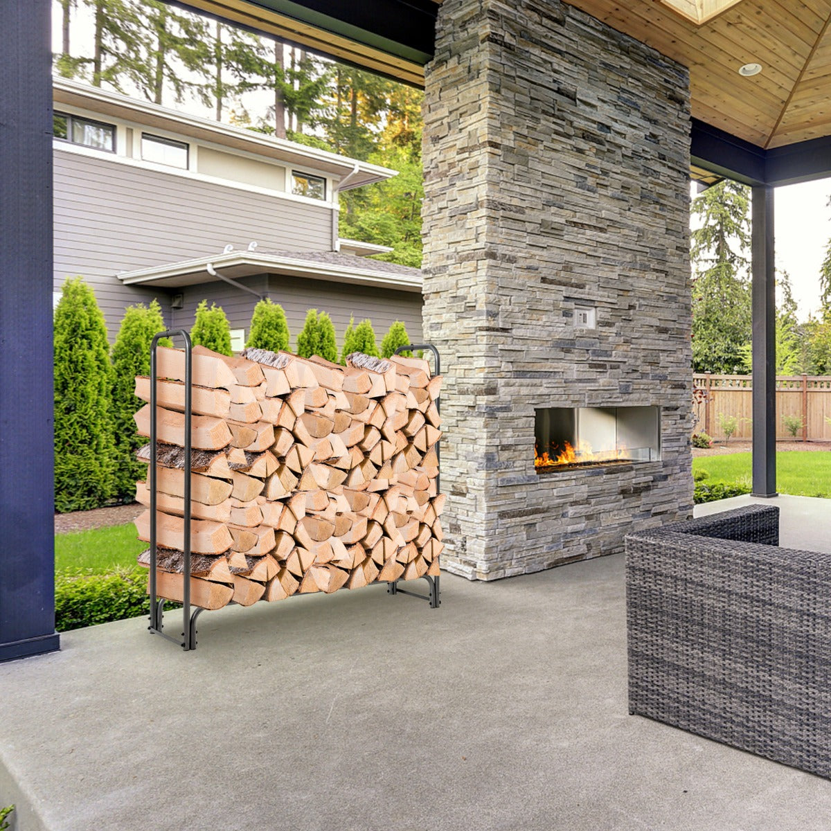 Firewood Storage Log Rack-123 cm