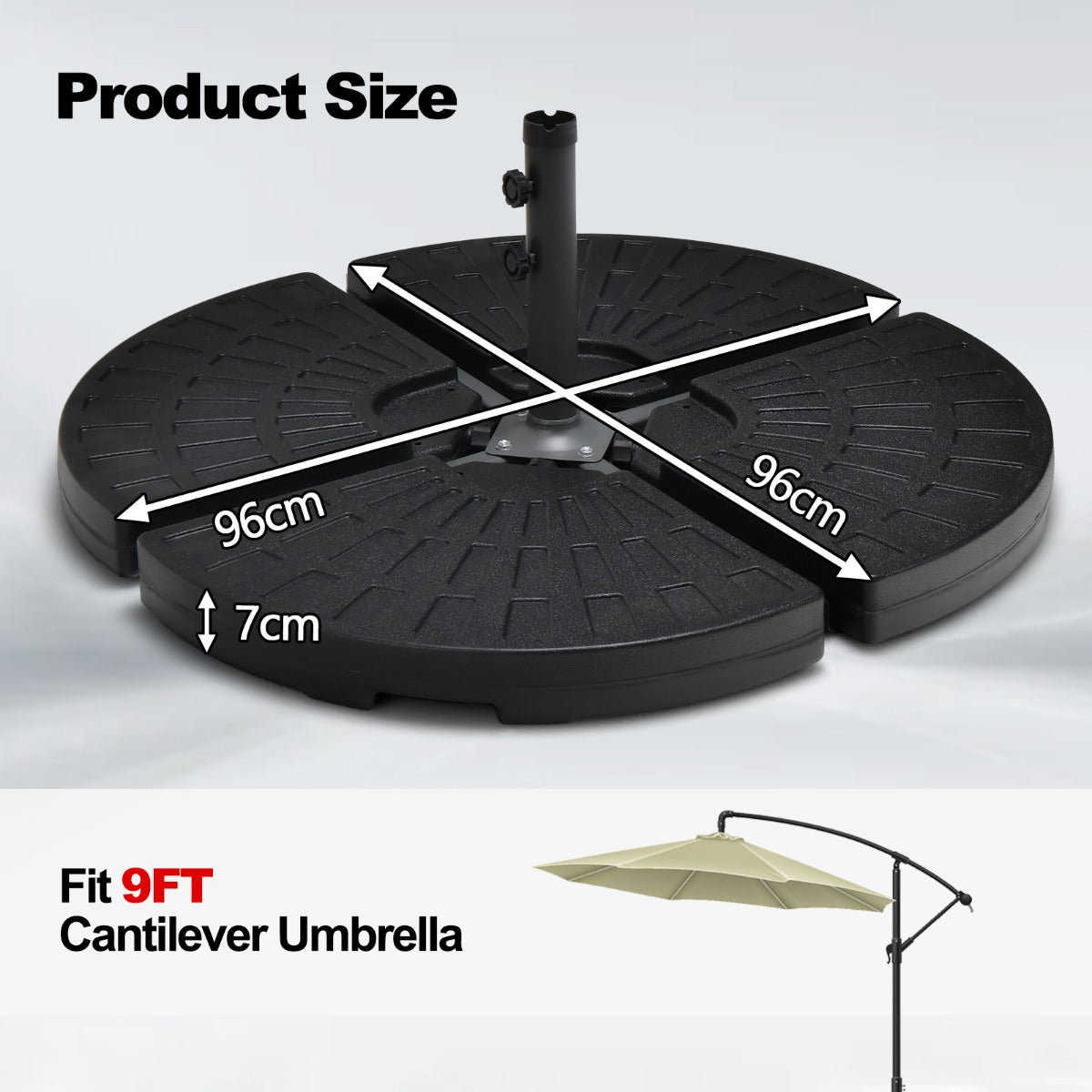 4Pcs 11L Cantilever Offset Patio Umbrella Base